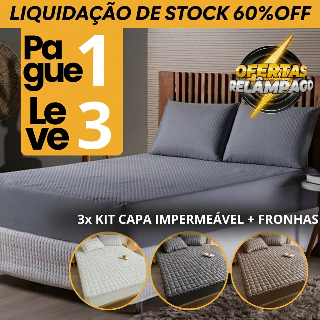 Hydra Soft™ Conjunto de Cama Protetor Impermeável Premium – Capa + 2 Fronhas